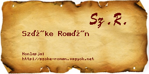 Szőke Román névjegykártya