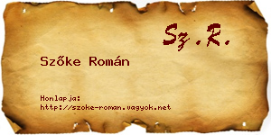 Szőke Román névjegykártya