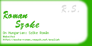 roman szoke business card