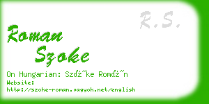 roman szoke business card